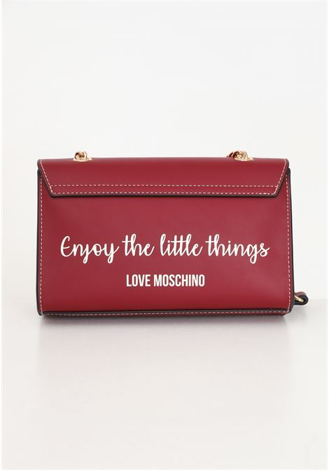 Enjoy the little things wine-colored shoulder bag for women LOVE MOSCHINO | JC4073PP1LLG155A